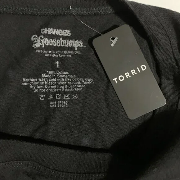 Torrid Tee Shirt Goosebumps Beware Of Monsters Halloween Slim Fit Plus 1 14 16 - Picture 4 of 4